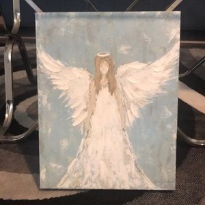 Beautiful baby blue and white canvas wall art